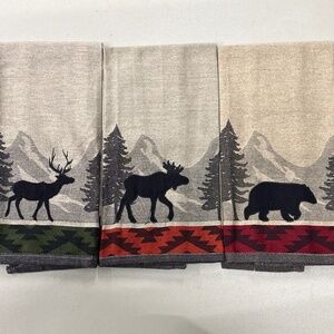 IH Casa Decor Forest Animal Chambray Woven Kitchen Towel